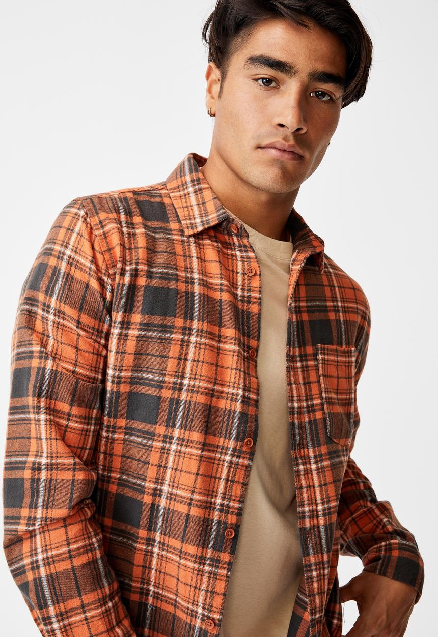 Cotton On - Washed long sleeve check shirt - multi