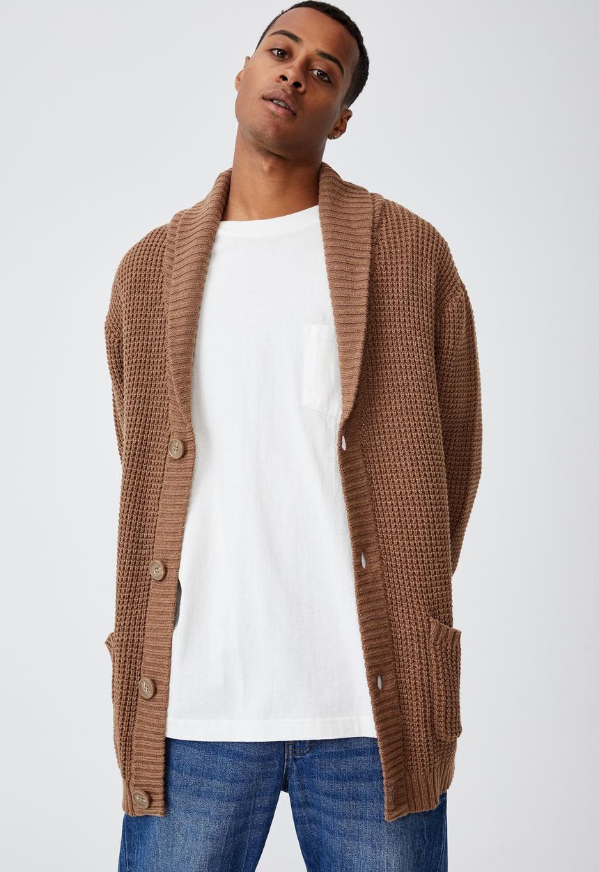 Cotton On - Shawl cardigan - tobacco marle