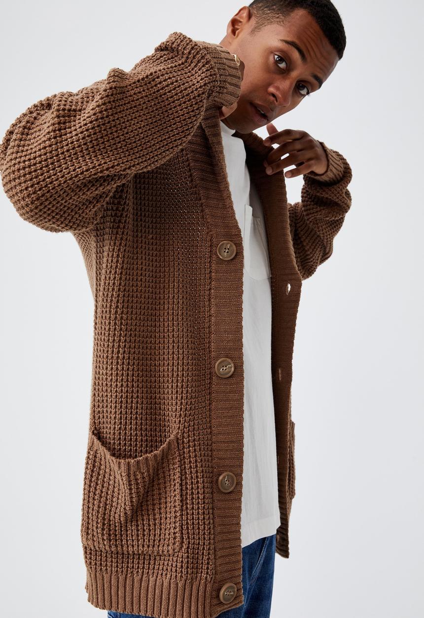 Cotton On - Shawl cardigan - tobacco marle