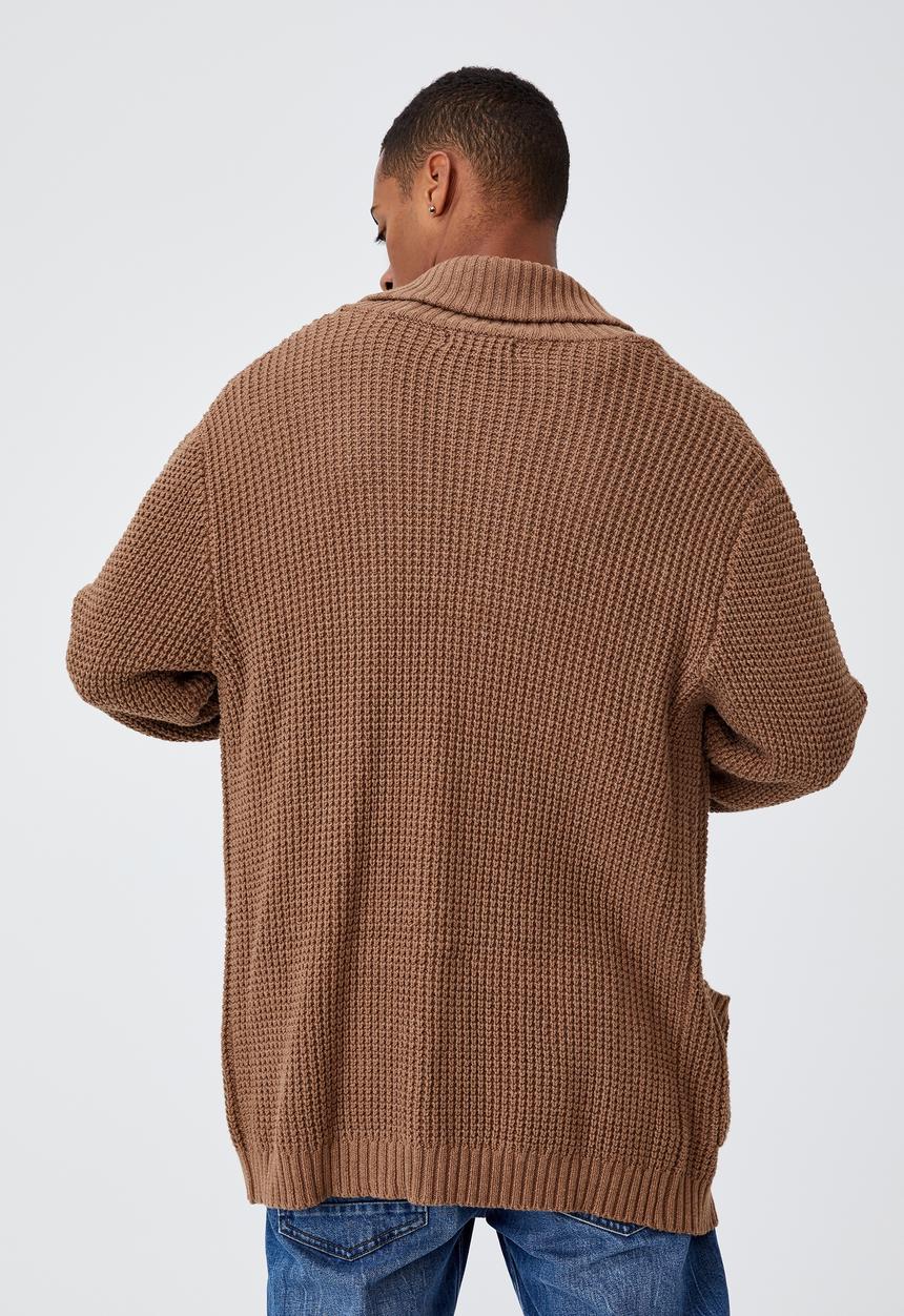 Cotton On - Shawl cardigan - tobacco marle