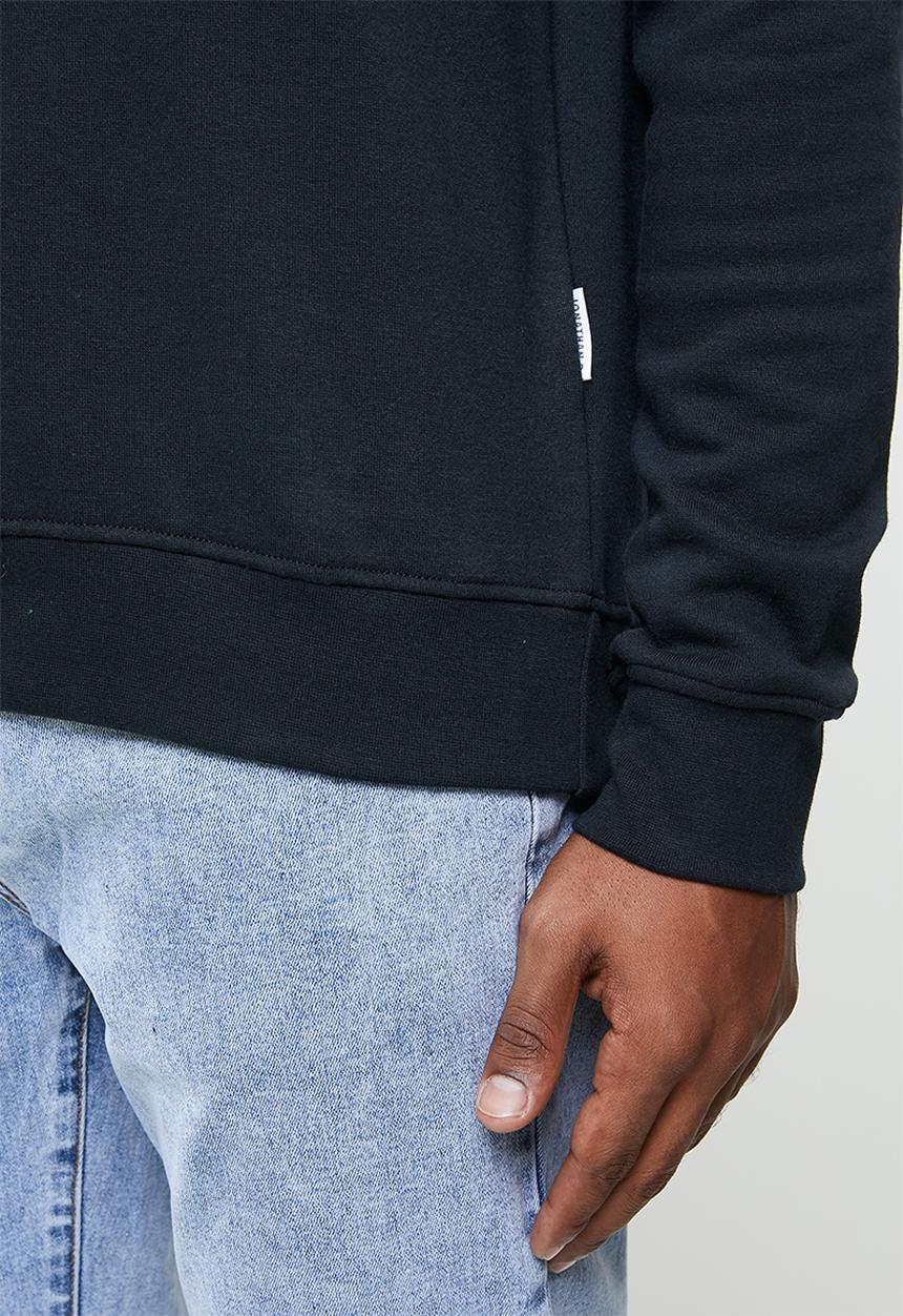 Jonathan D - Branded crew neck sweater with 3d embroidery regular fit - navy