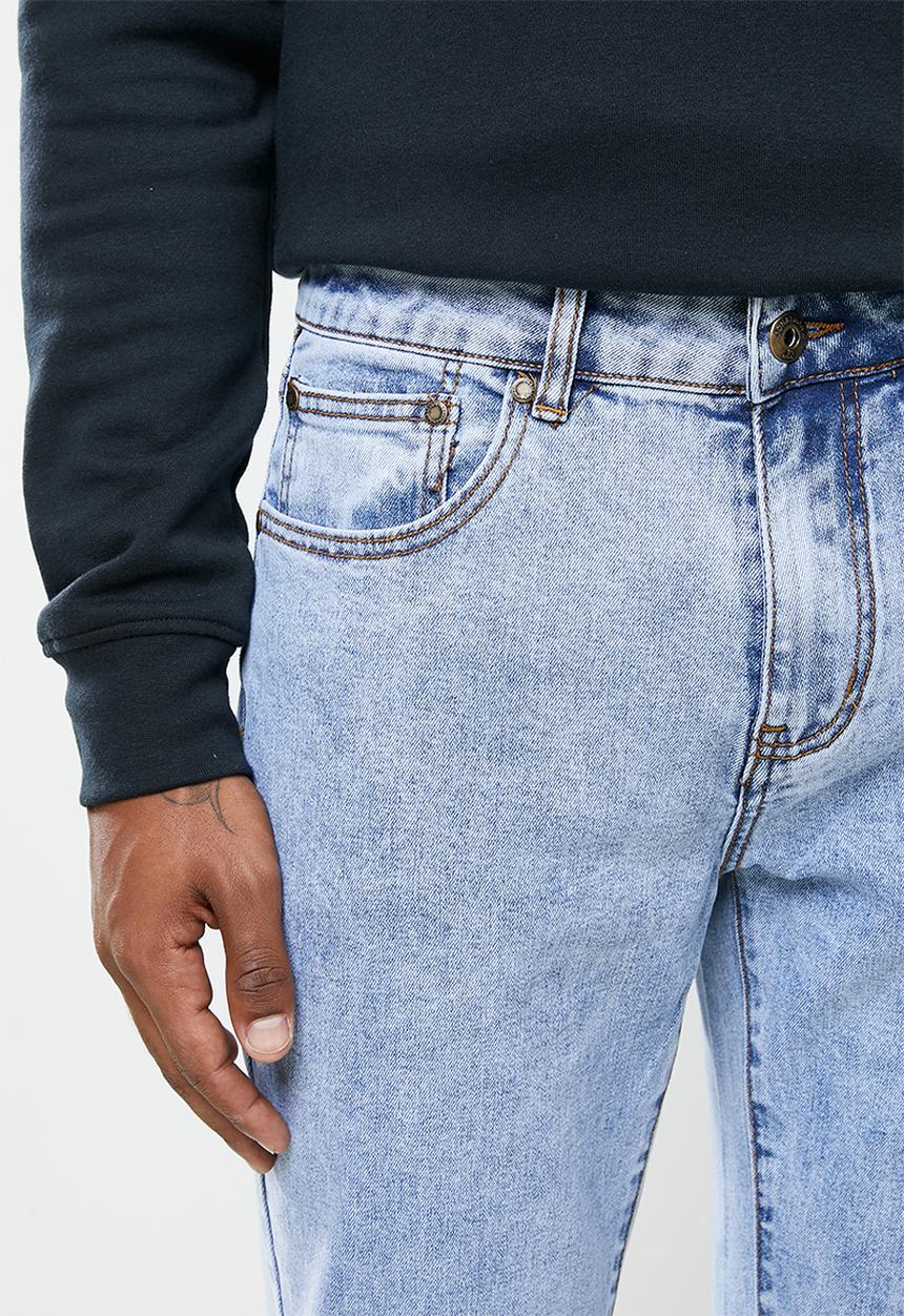 Jonathan D - 5 pocket denim jeans relaxed tapered fit - stonewash blue