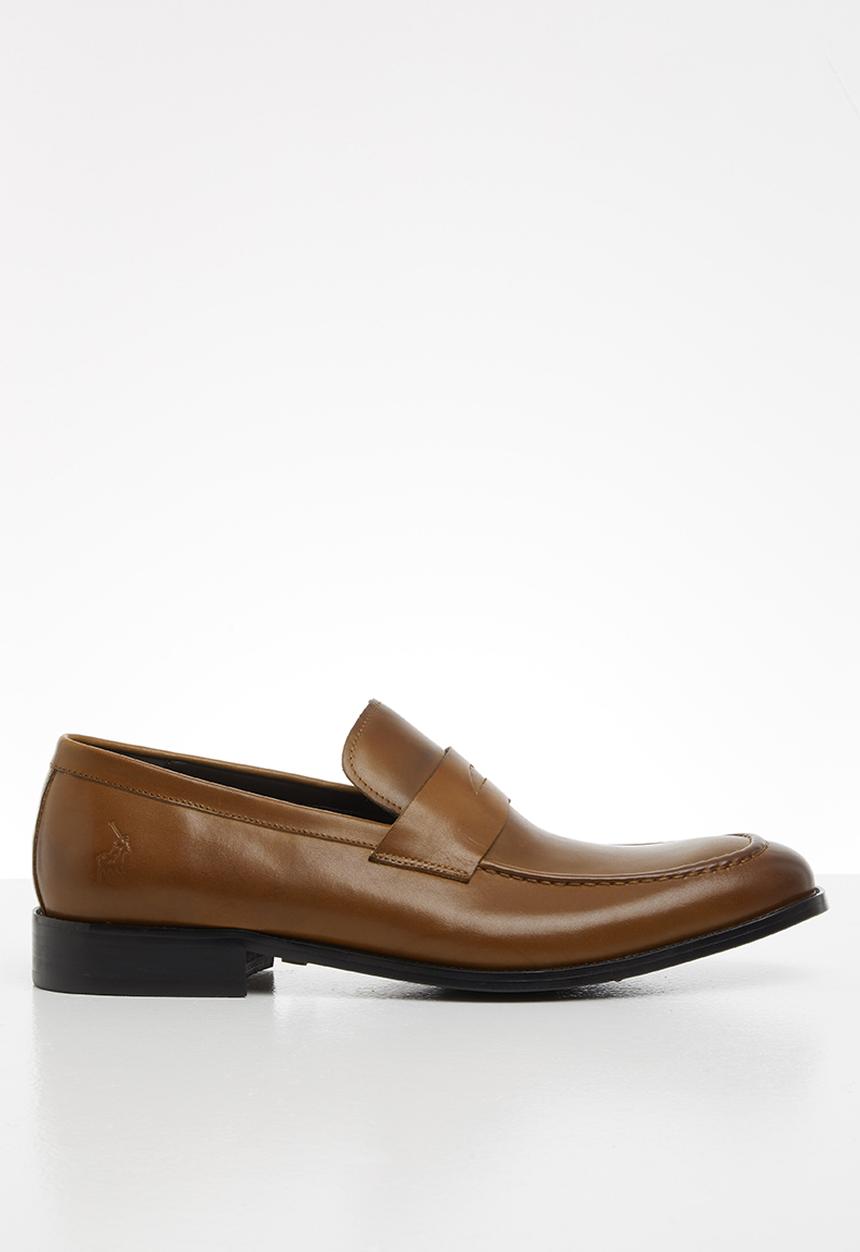 POLO - Ben leather penny loafer slip on - tan