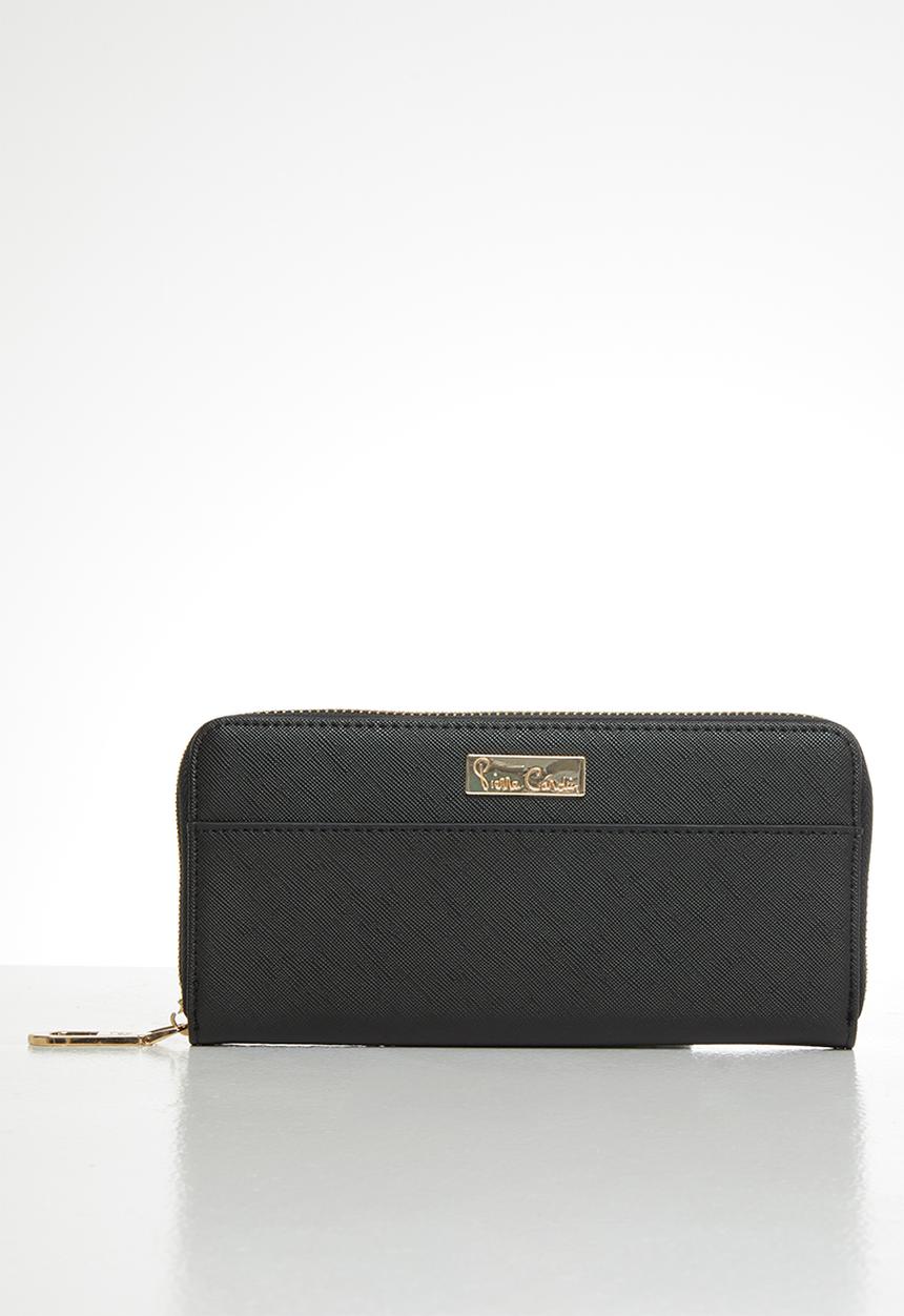 Pierre Cardin - Emma colour block zip-around purse  - black