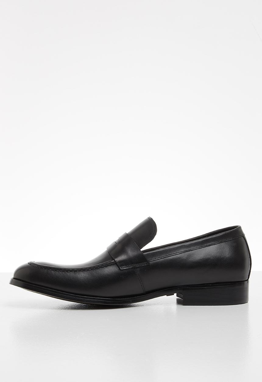 POLO - Ben leather penny loafer slip on - black