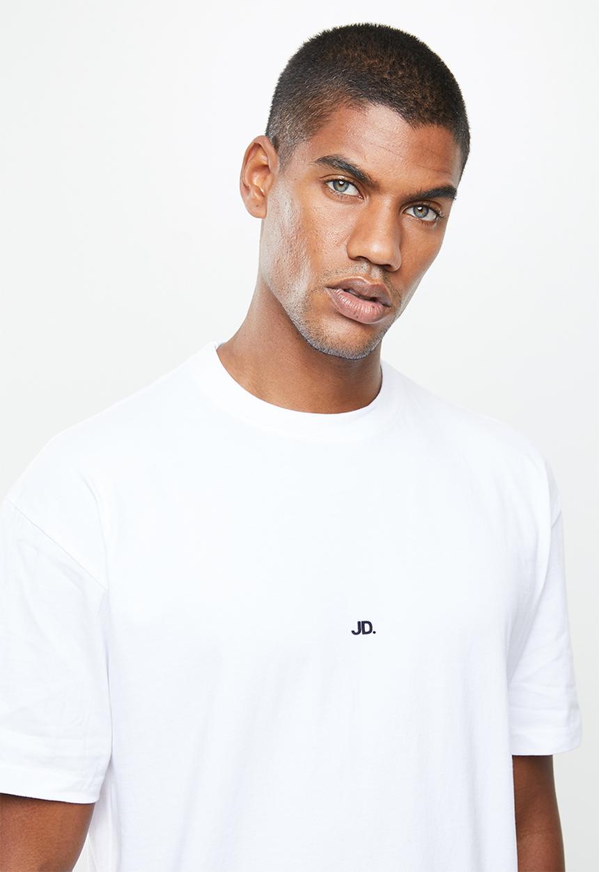 Jonathan D - Branded crew neck t-shirt oversized fit - white