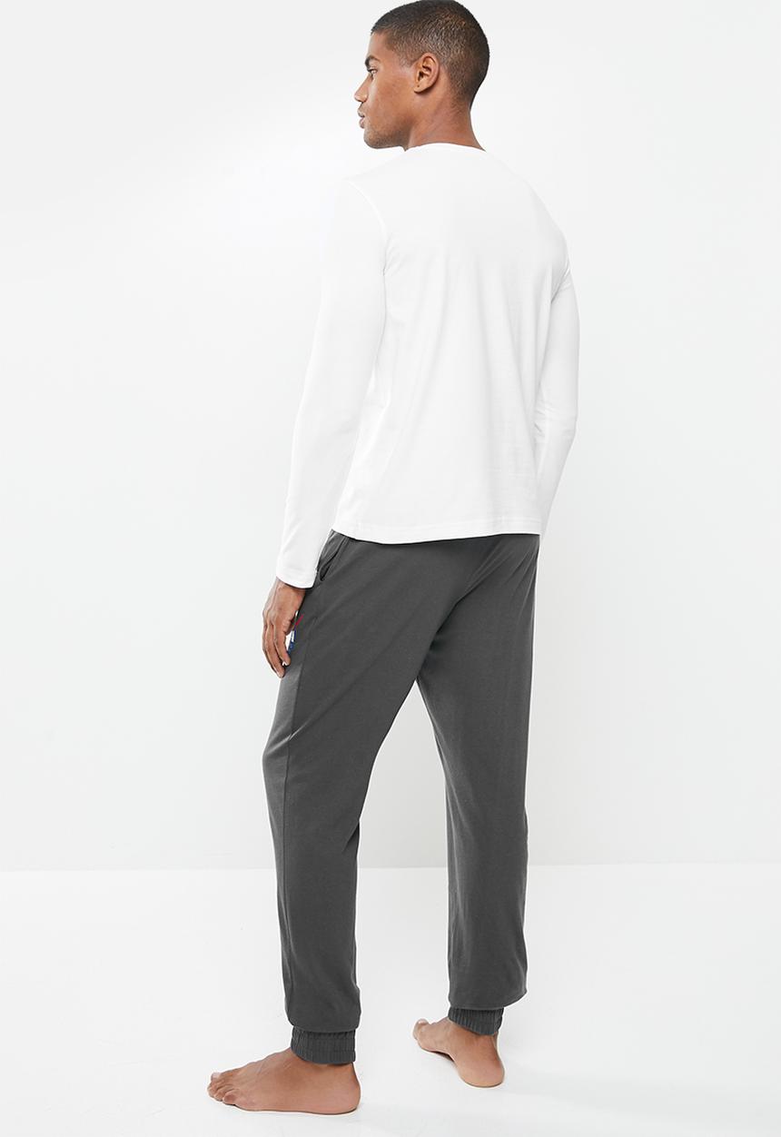 Superbalist - Long sleeve NASA logo knit sleep set - white & grey