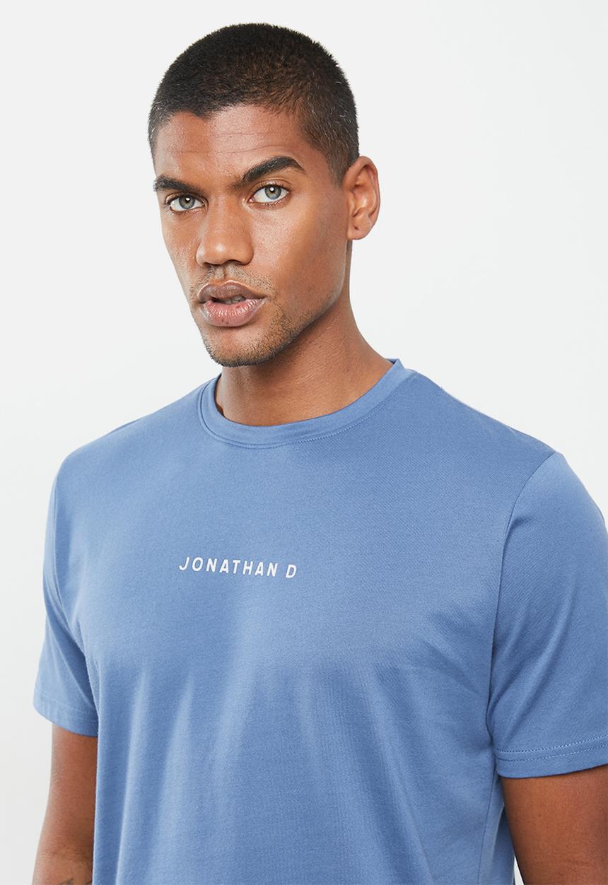 Jonathan D - Branded crew neck t-shirt regular fit - blue