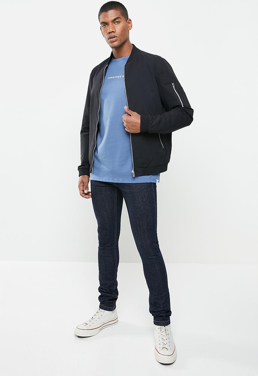 Jonathan D - Branded crew neck t-shirt regular fit - blue