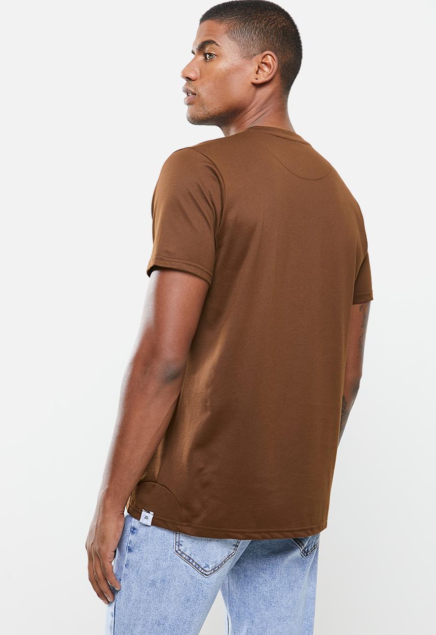 Jonathan D - Branded crew neck t-shirt regular fit - brown