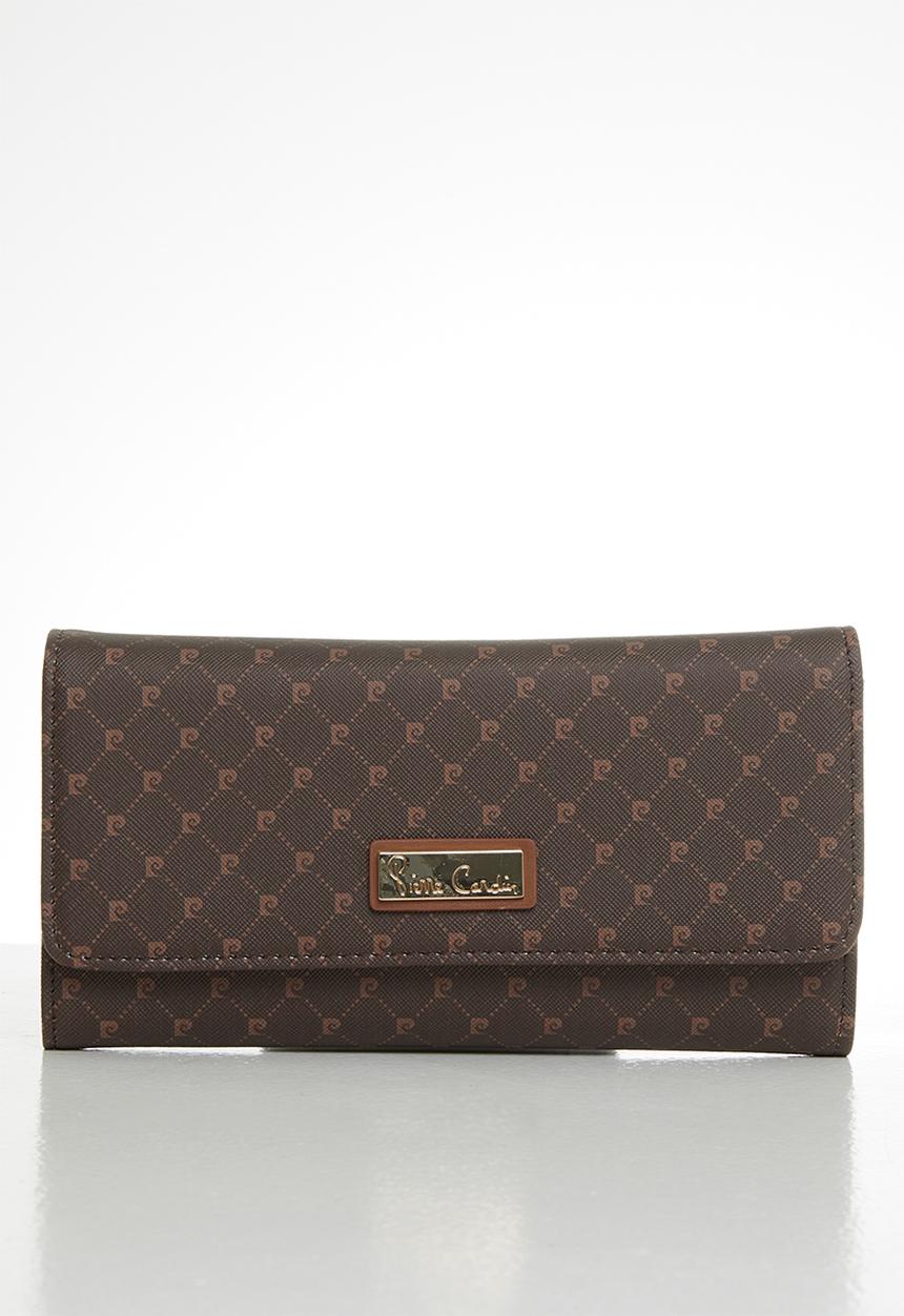 Pierre Cardin - Gulianna logo trifold purse  - brown & tan
