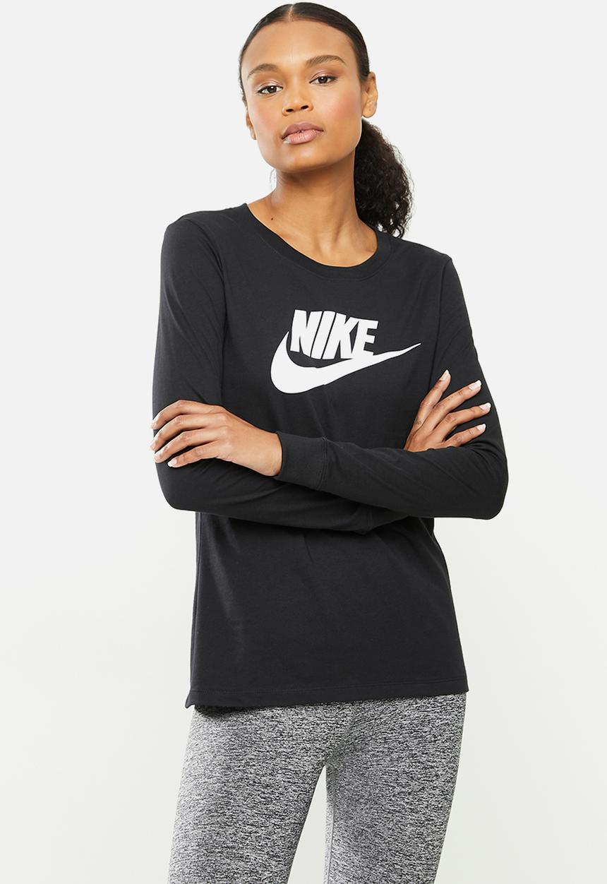 Nike - Nsw tee essntl ls icon ftr - black & white