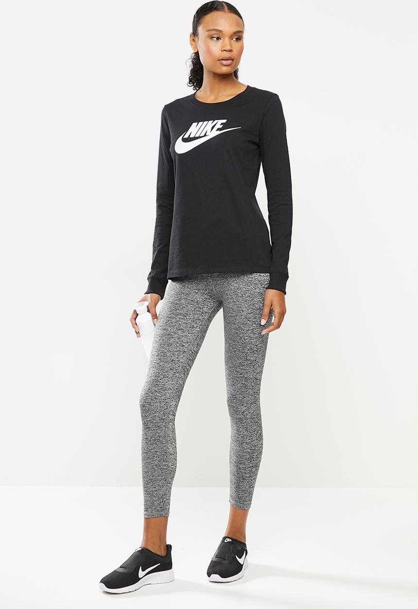 Nike - Nsw tee essntl ls icon ftr - black & white