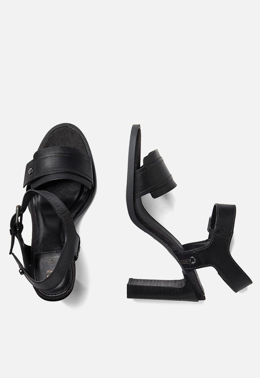 G-STAR - Corset leather sandal heel - black