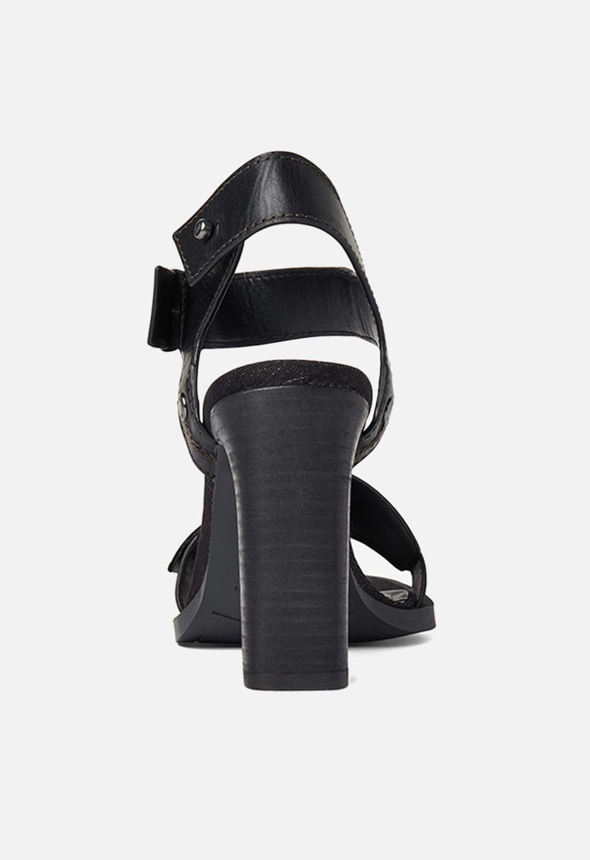 G-STAR - Corset leather sandal heel - black