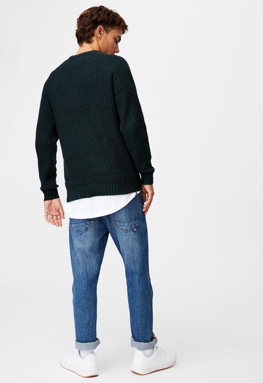 Cotton On - Fisherman knit - deep teal marle nep