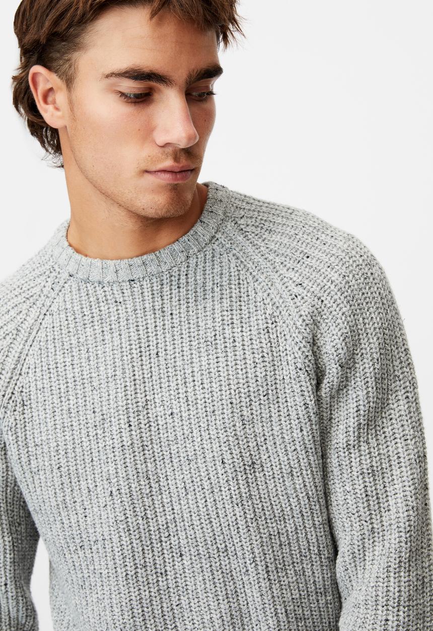 Cotton On - Fisherman knit - grey marle