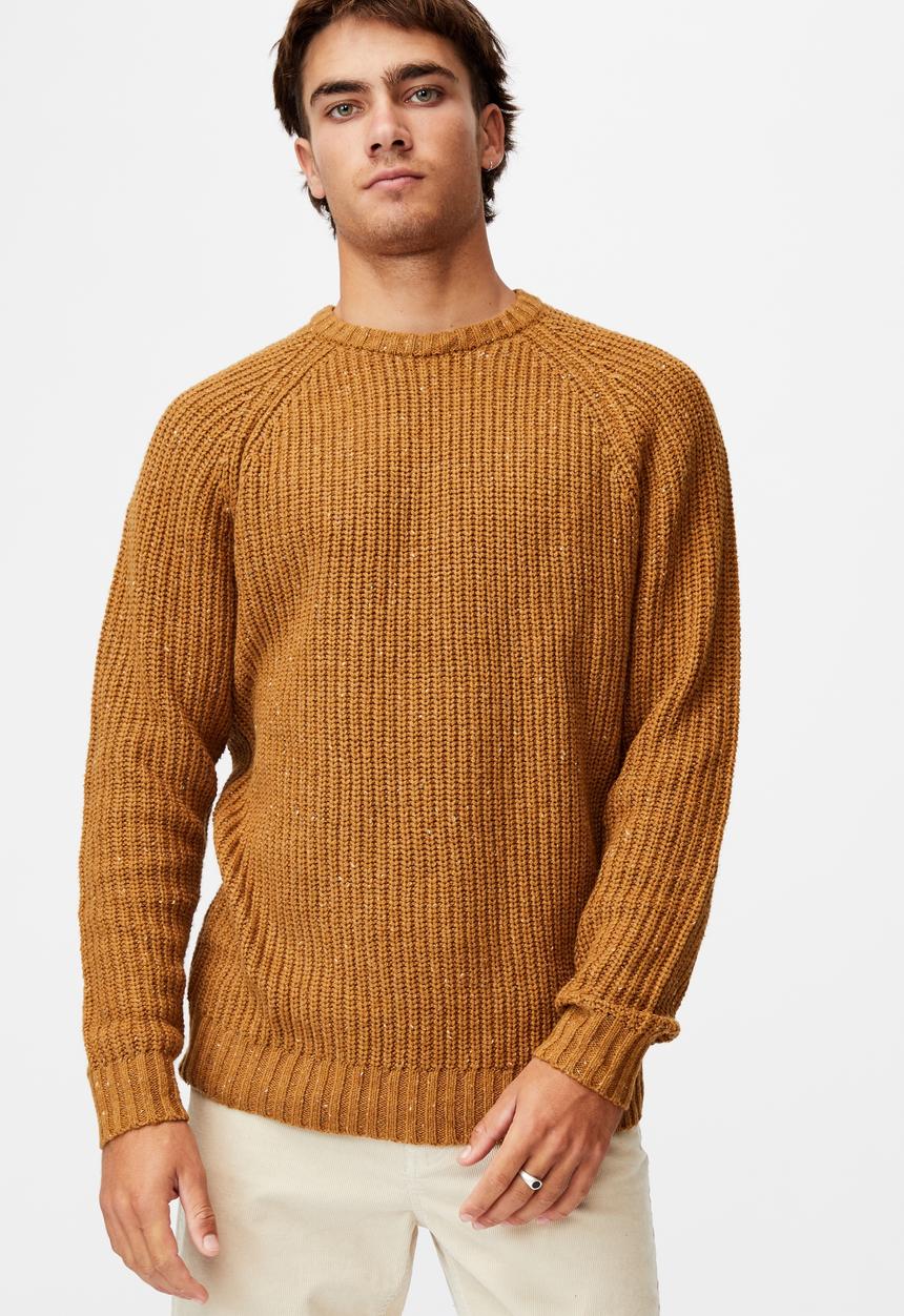 Cotton On - Fisherman knit - mustard marle nep