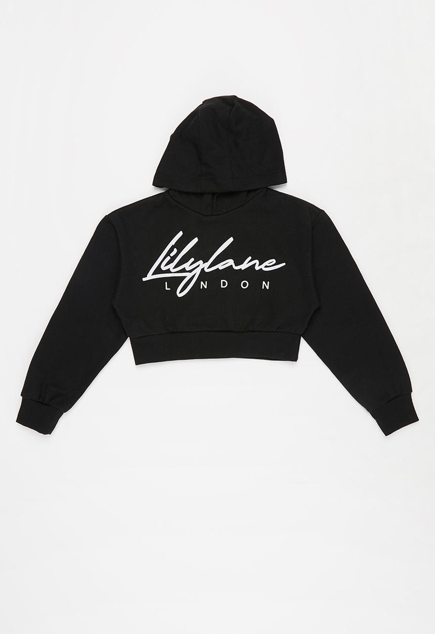 Lilylane - Melba cropped printed hoodie - black