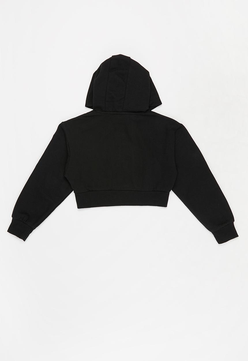 Lilylane - Melba cropped printed hoodie - black