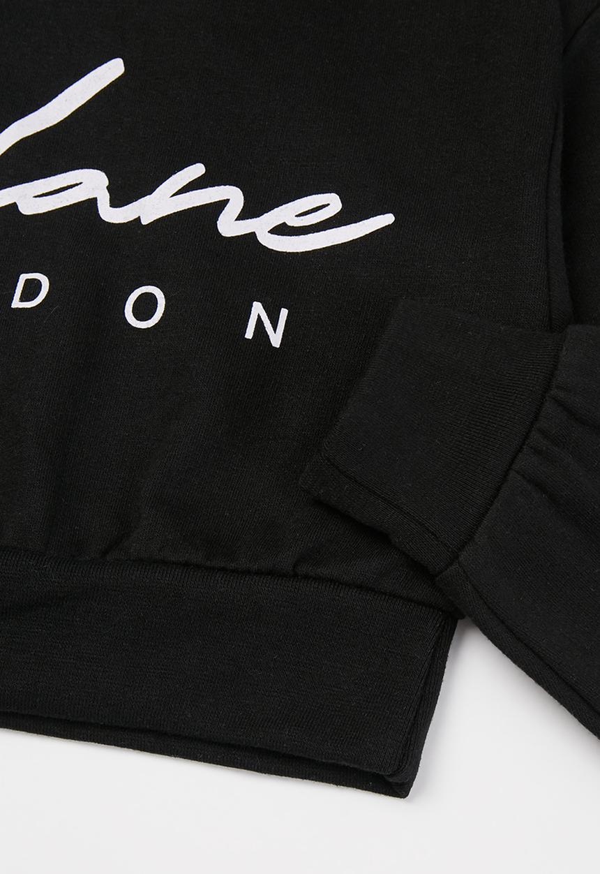 Lilylane - Melba cropped printed hoodie - black