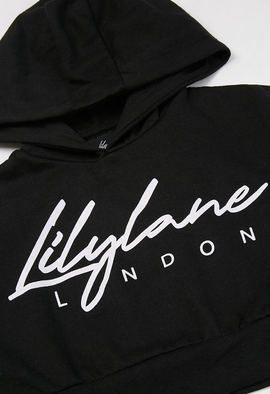 Lilylane - Melba cropped printed hoodie - black
