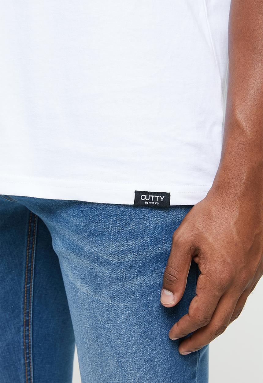 Cutty - Tshirt basic logo - white