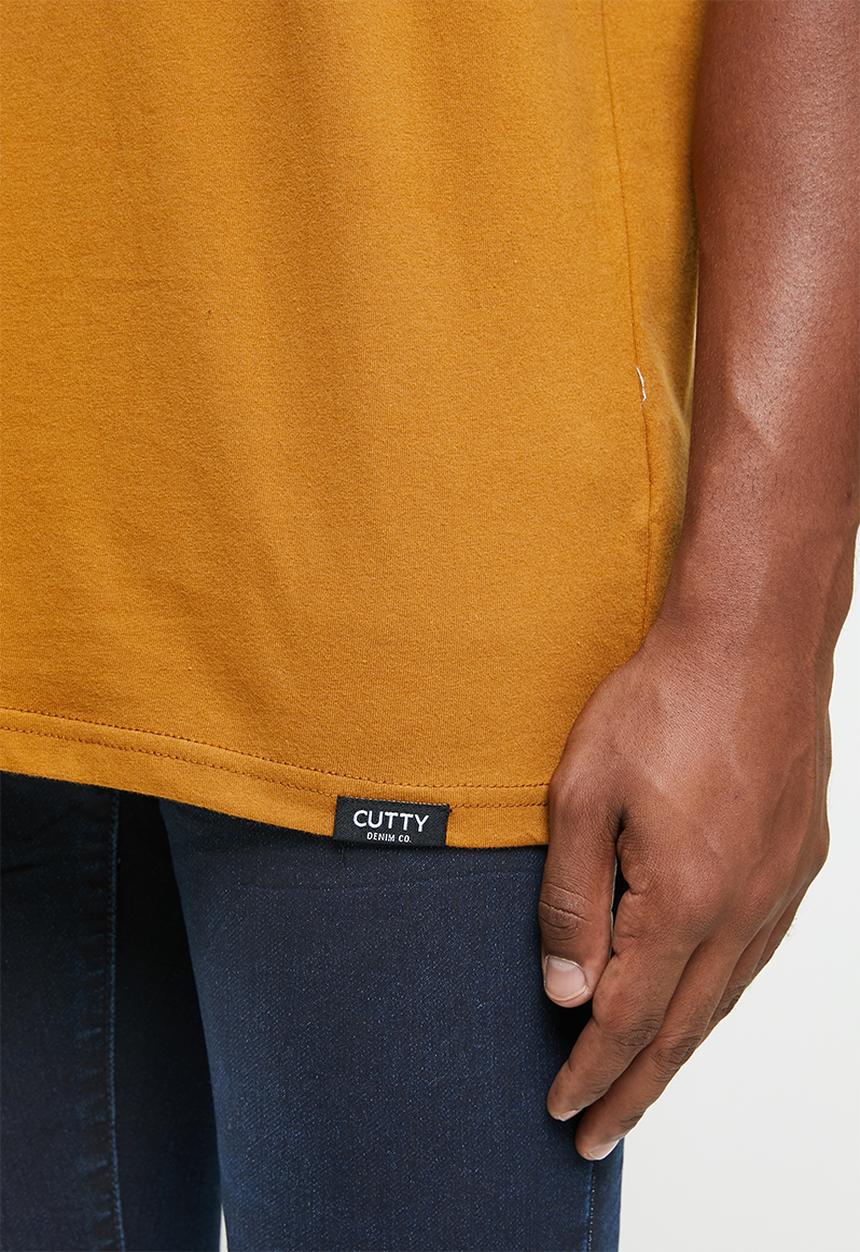 Cutty - T-shirt basic v-neck - brick