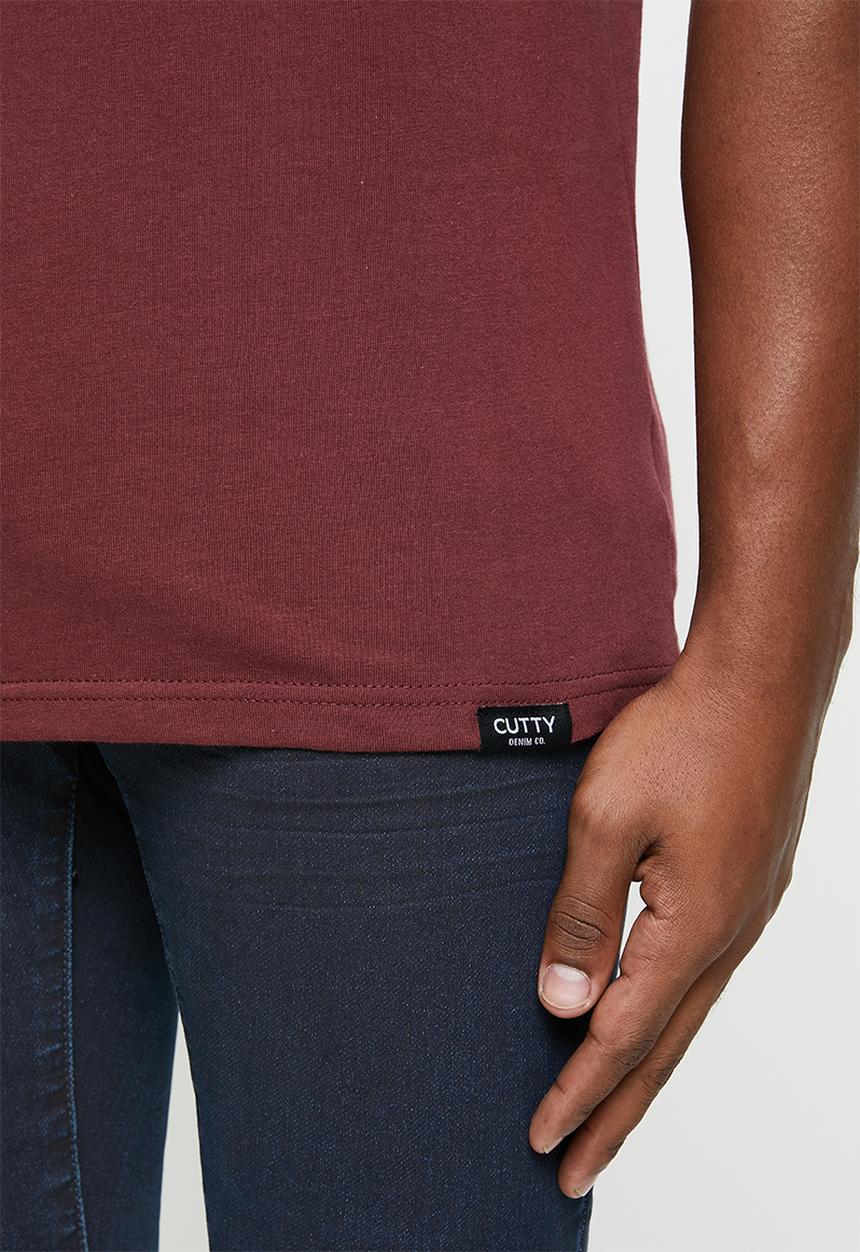 Cutty - Tshirt basic logo - burgundy