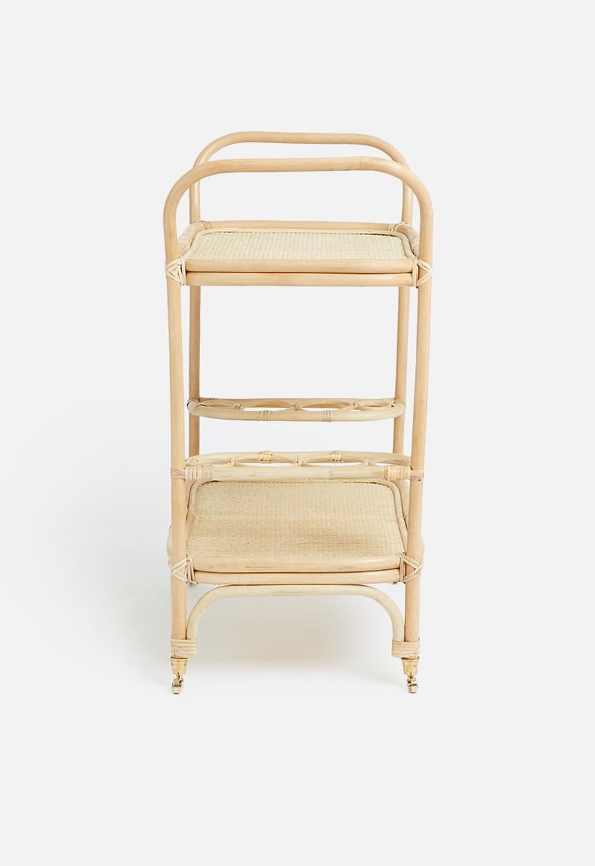 Sixth Floor - Rattan drinks trolley - natural