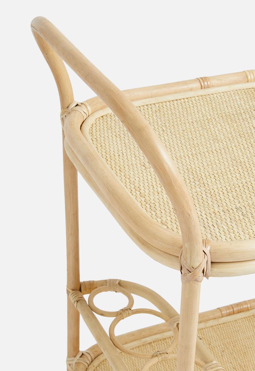 Sixth Floor - Rattan drinks trolley - natural