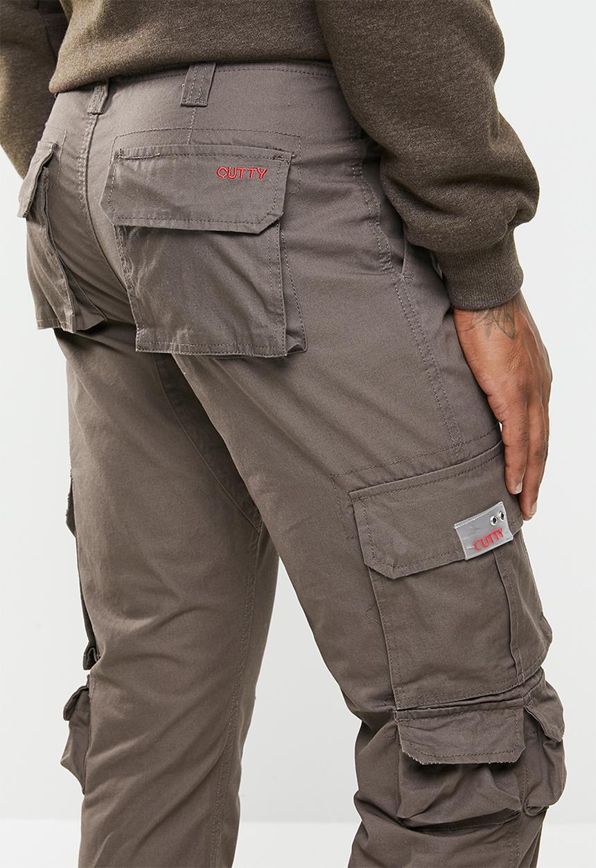 Cutty - Cotton cargo pant - dark taupe