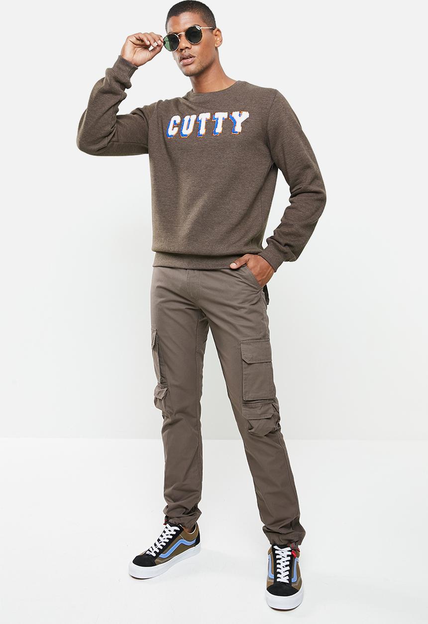 Cutty - Cotton cargo pant - dark taupe