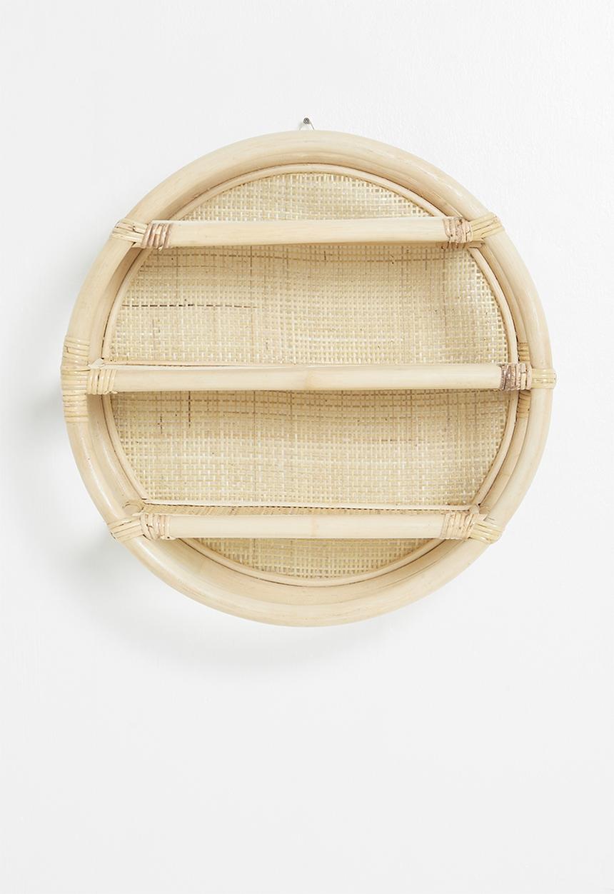 Sixth Floor - Malu round wall shelf - natural