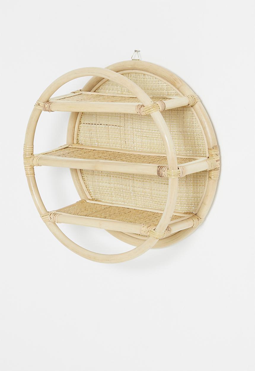 Sixth Floor - Malu round wall shelf - natural