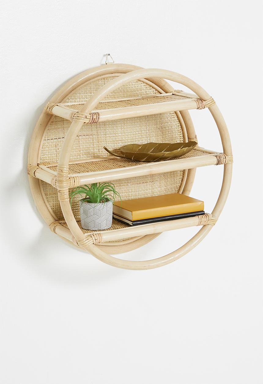 Sixth Floor - Malu round wall shelf - natural