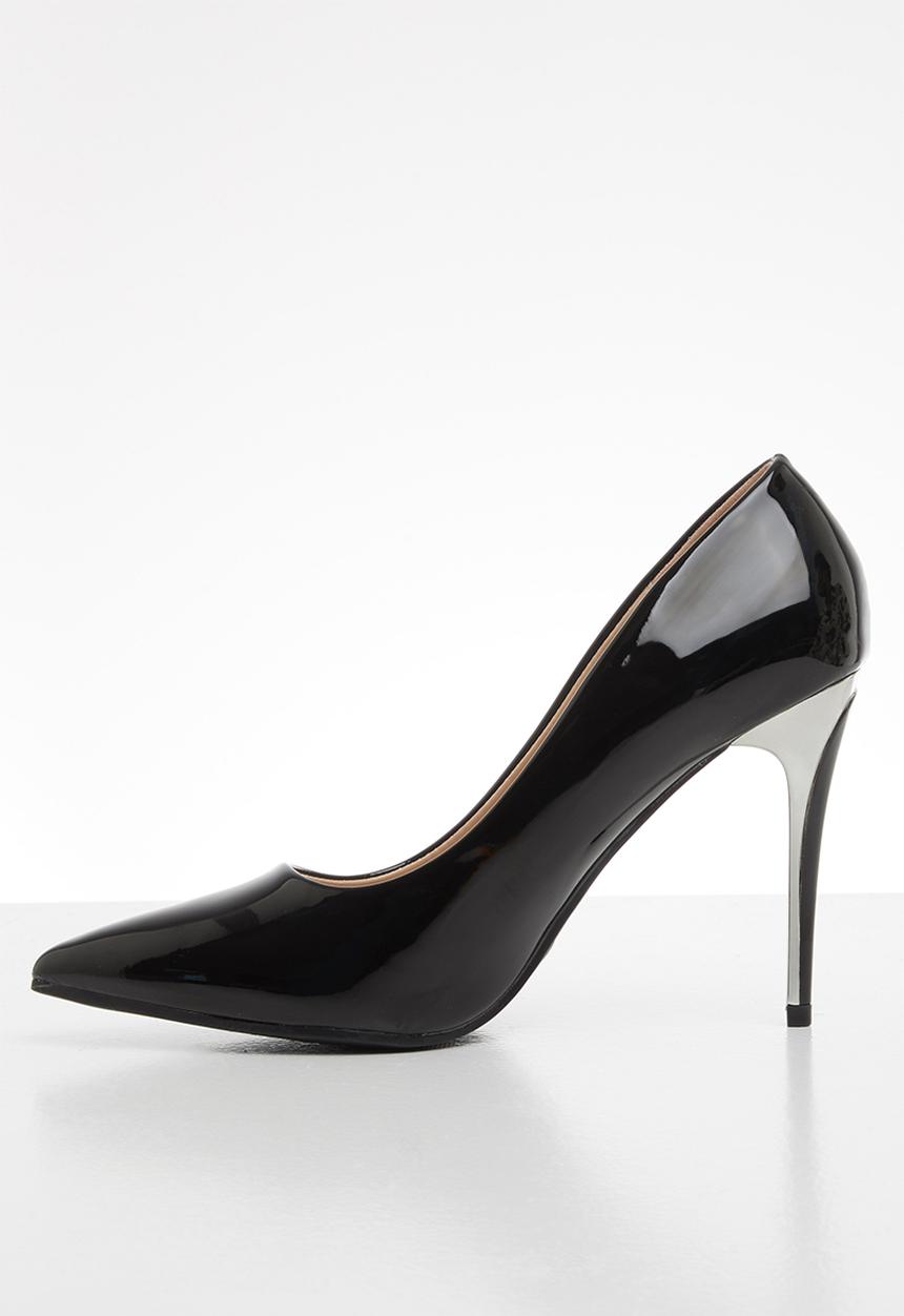 Jada - Transparent stiletto court - black