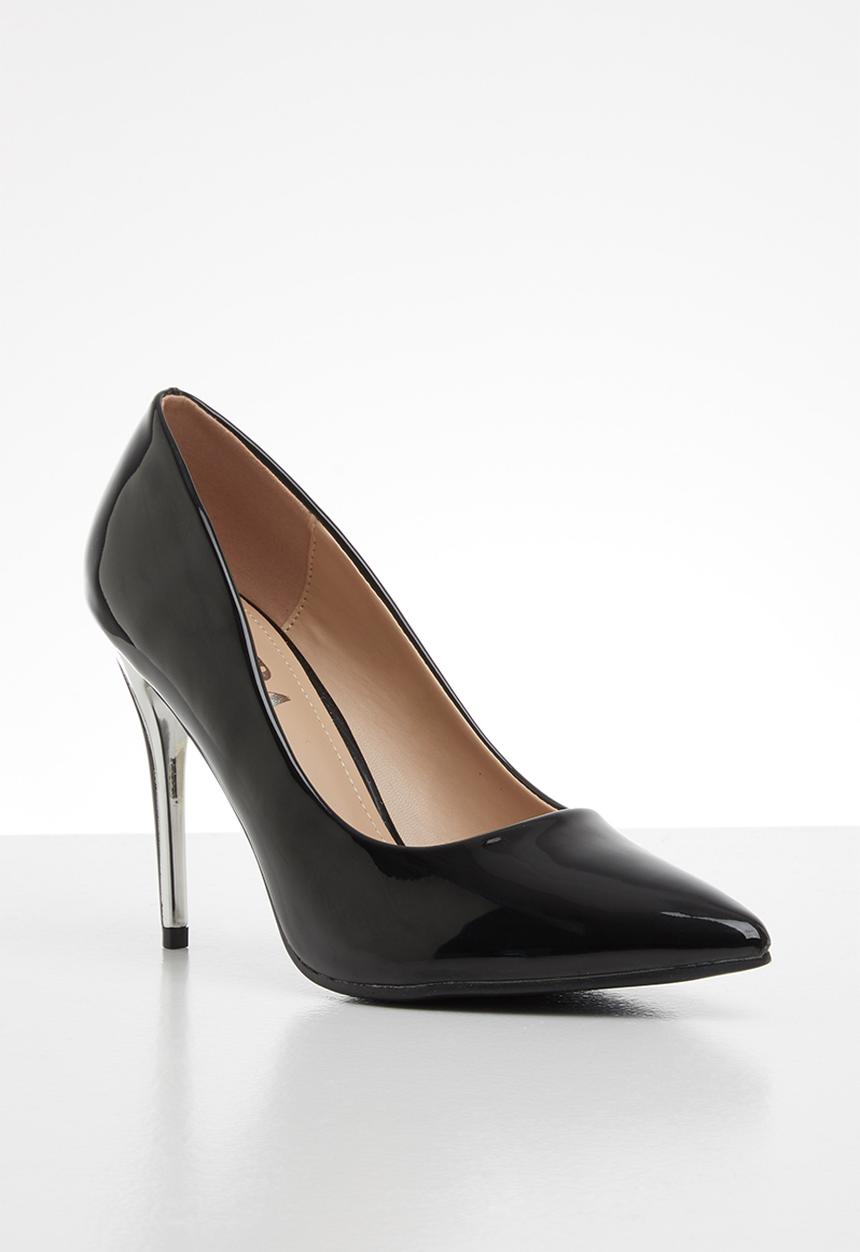Jada - Transparent stiletto court - black