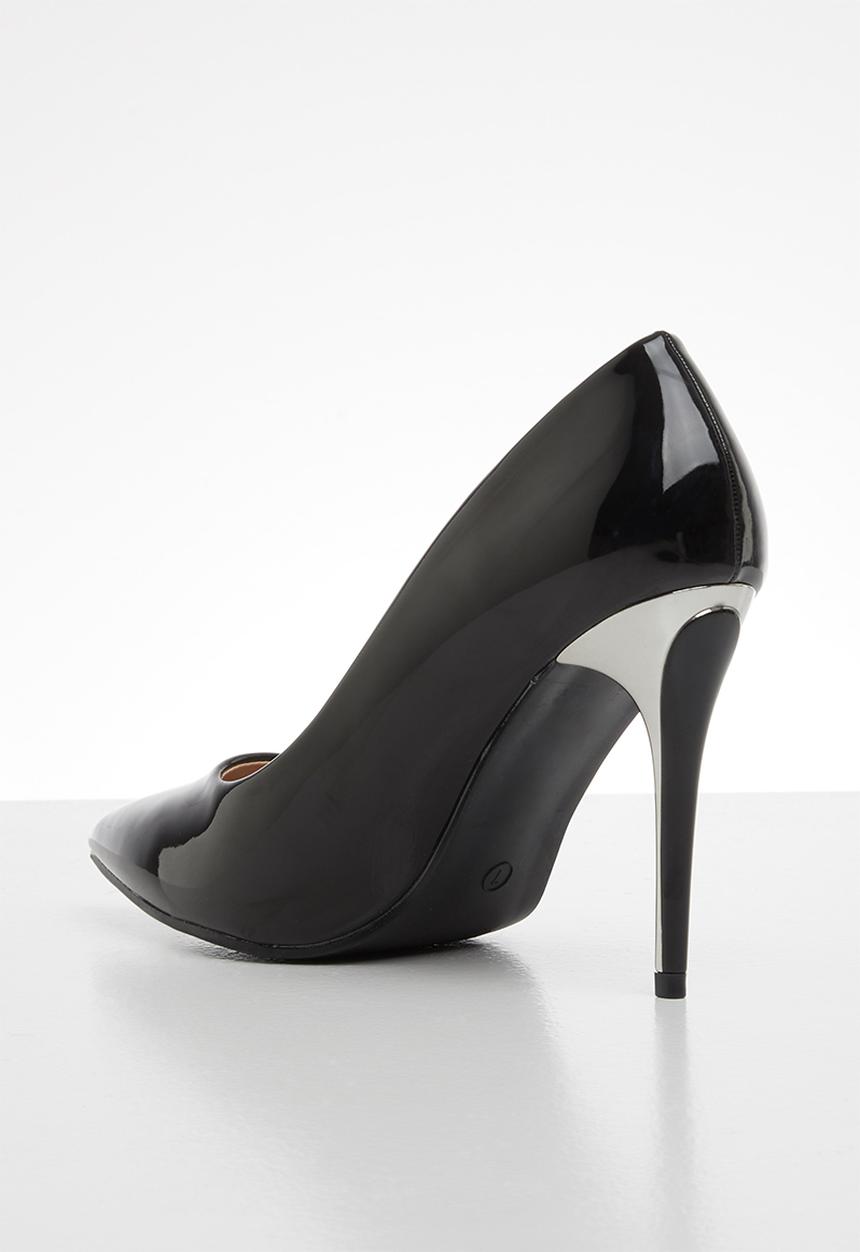 Jada - Transparent stiletto court - black