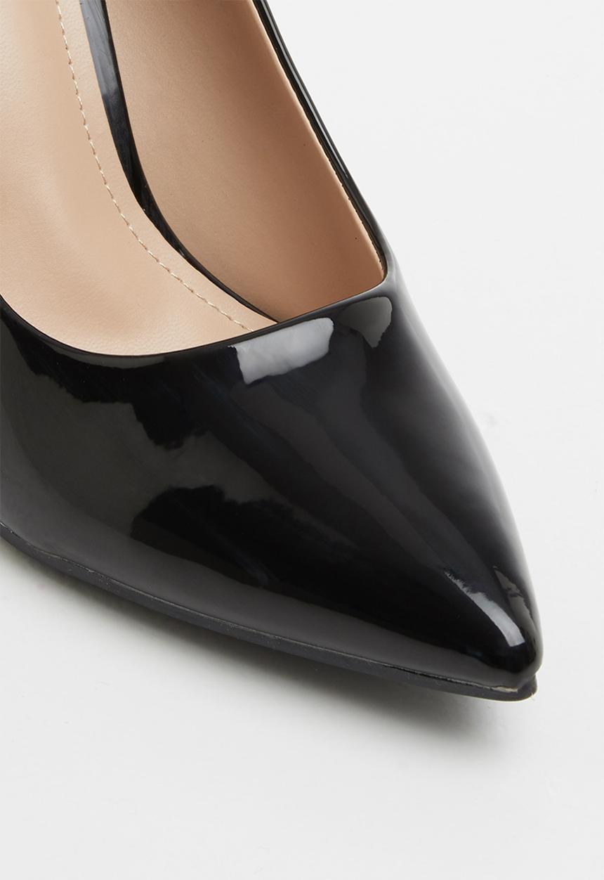 Jada - Transparent stiletto court - black