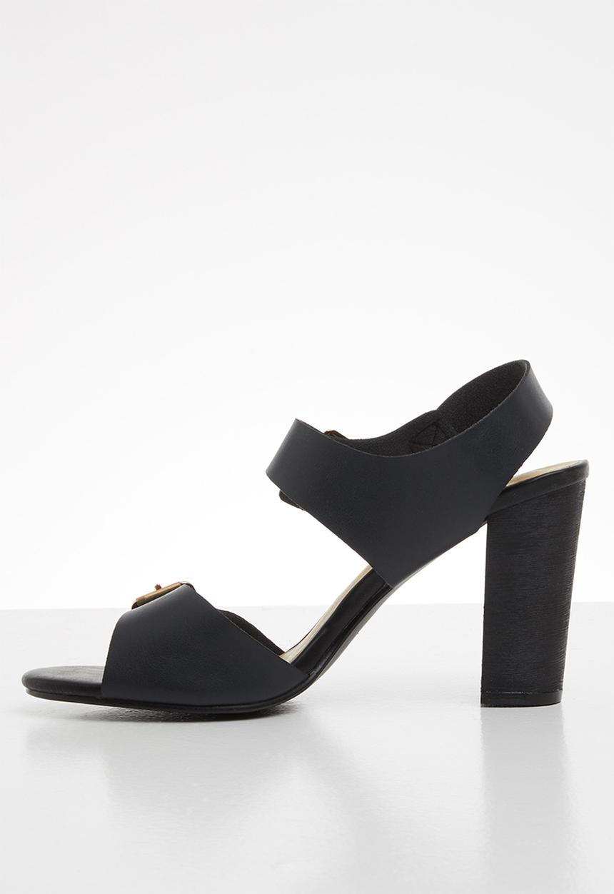 Jada - Buckle detail block heel - black