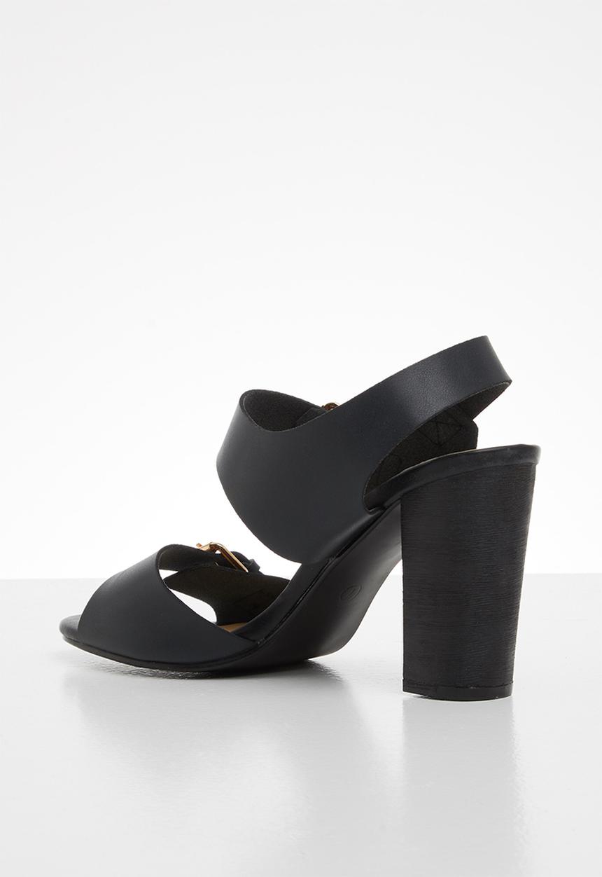 Jada - Buckle detail block heel - black