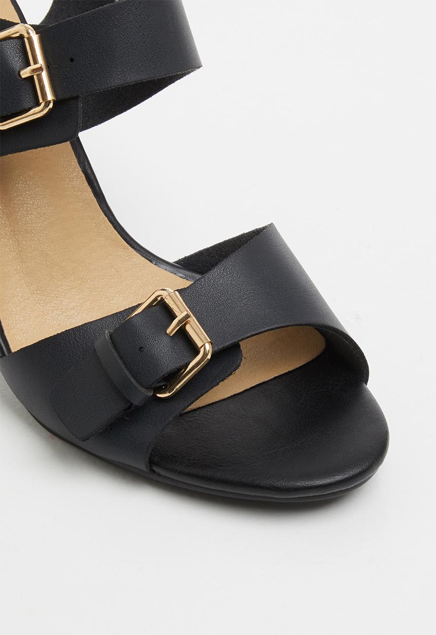 Jada - Buckle detail block heel - black