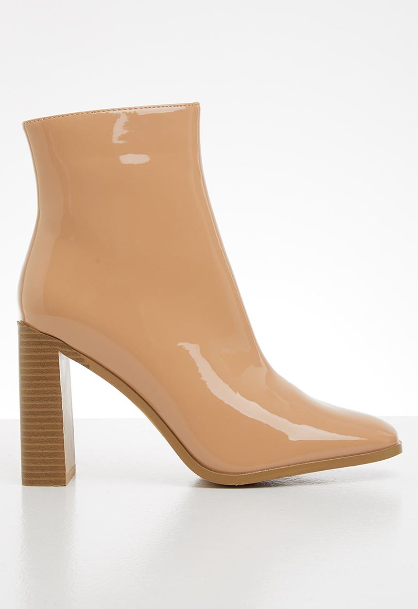 Glamorous - Wide fit ankle boot - beige patent