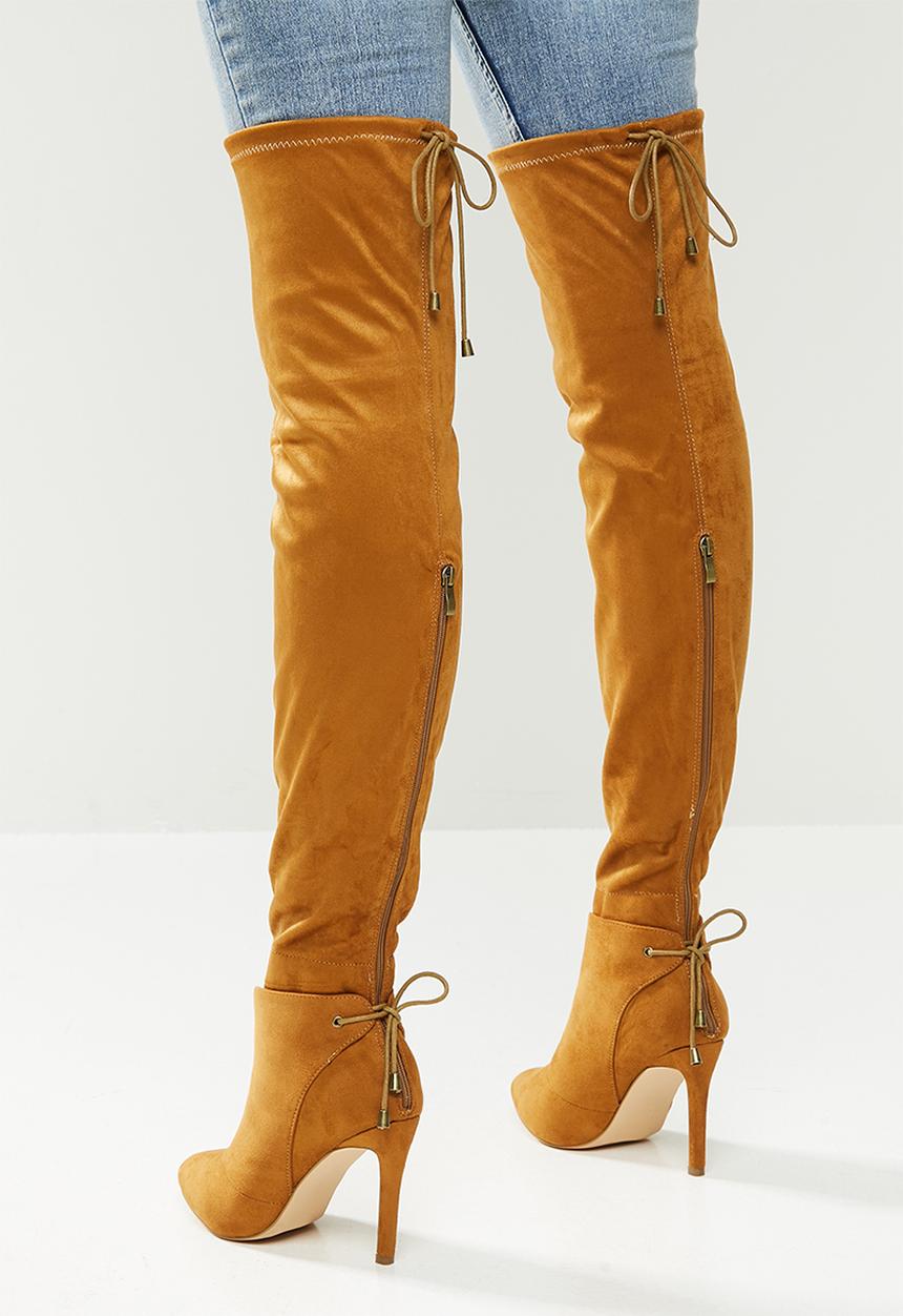 Miss Black - Belle 4 over the knee boot - tan