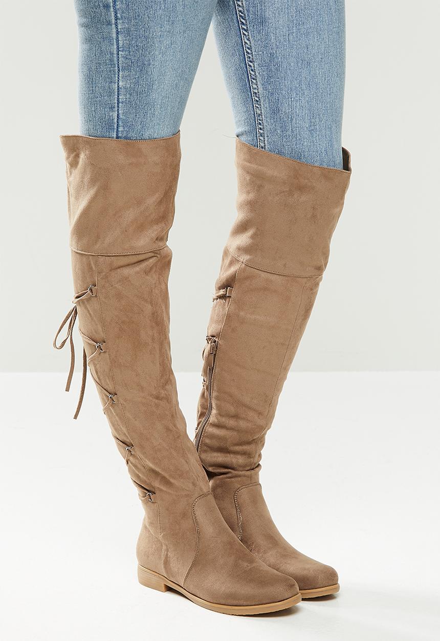Miss Black - Dorota 3 over the knee boot - taupe