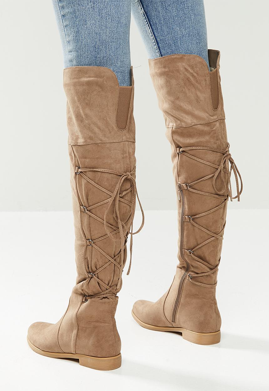 Miss Black - Dorota 3 over the knee boot - taupe