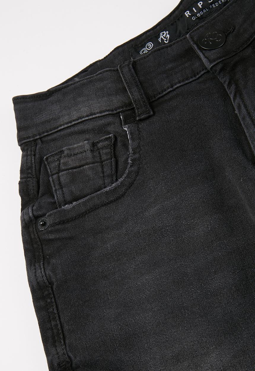 Ripstop - Fortuna basic denim shorts - black