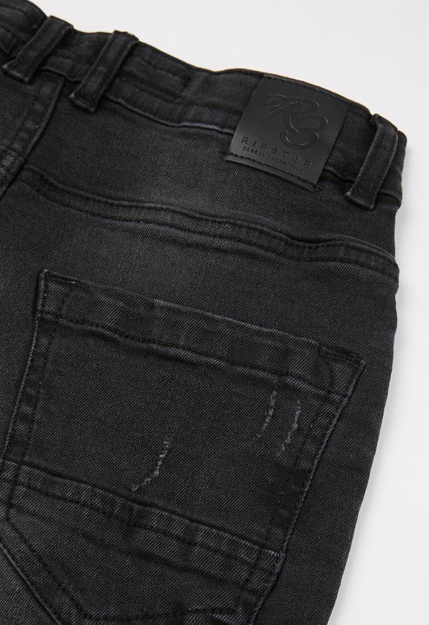 Ripstop - Fortuna basic denim shorts - black