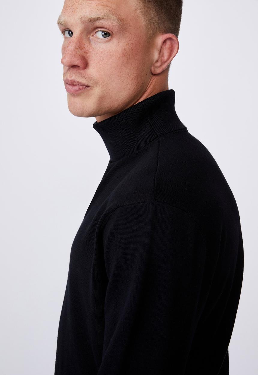 Cotton On - Roll neck sweater - black